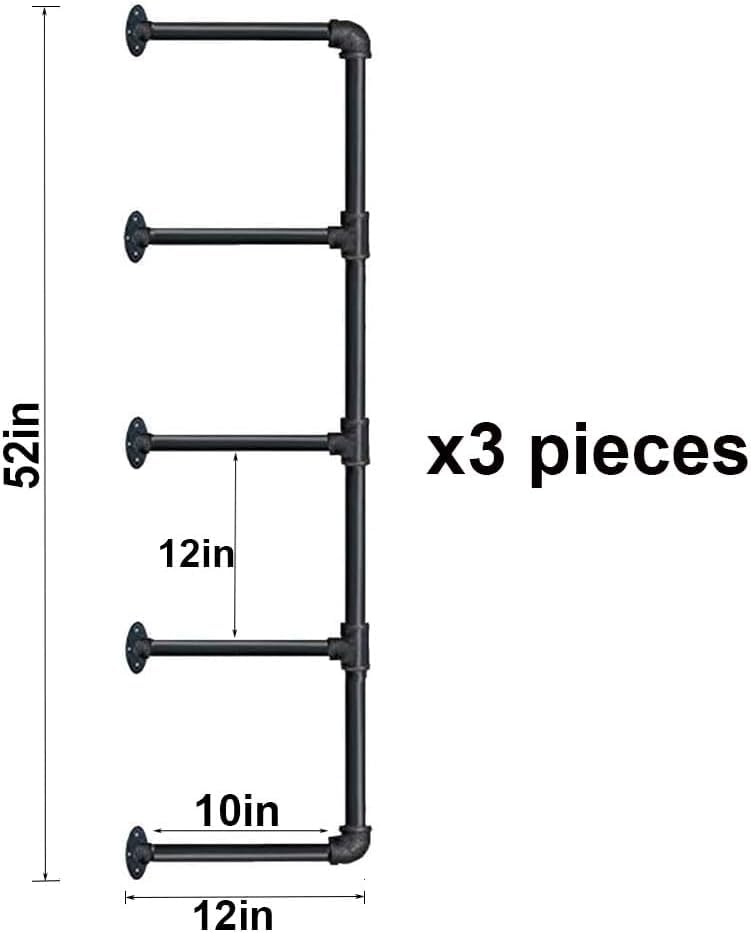 Amazon.com: Tianman Industrial Wall Mount Iron Pipe Shelf Shelves